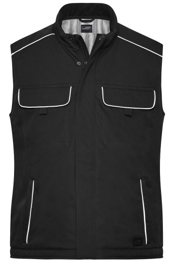 JN855 Workwear Sofshell Padded Vest zwart