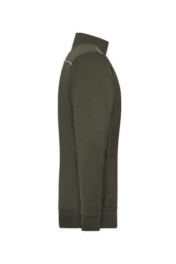 JN894 Workwear Men's Sweat Jacket  olijfgroen zij