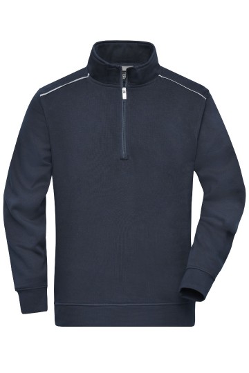 JN895 Workwear Half Zip Sweater marineblauw