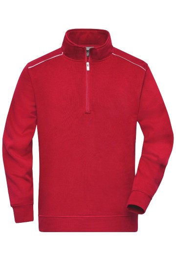 JN895 Workwear Half Zip Sweater rood