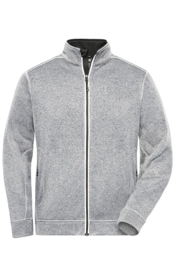 JN898 Workwear Men's Knitted Fleece witmelange carbon