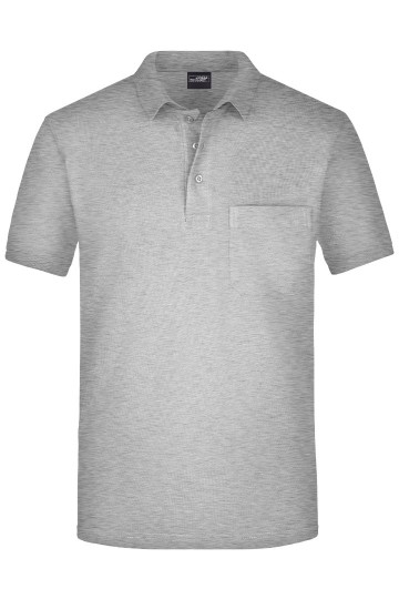 JN922 Men's Pocket Polo asgrijs