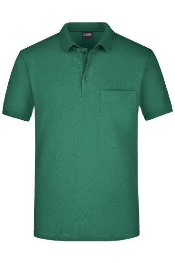JN922 Men's Pocket Polo donkergroen