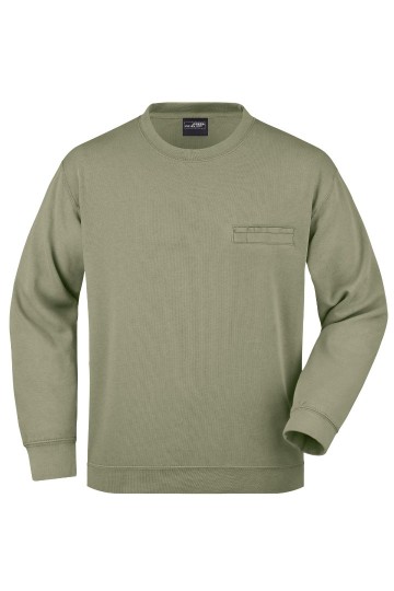 JN924 Men's Round Pocket Sweater khaki