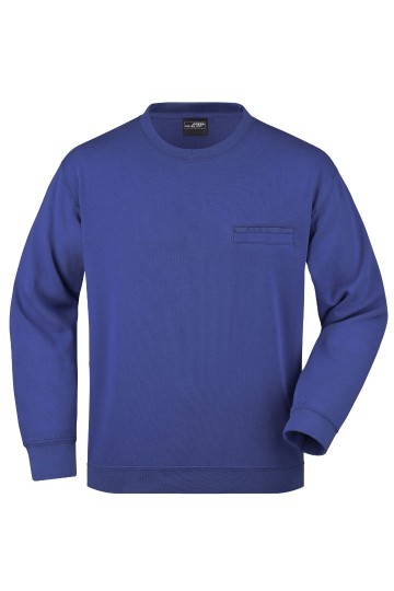 JN924 Men's Round Pocket Sweater koningsblauw