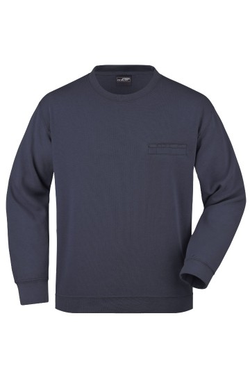 JN924 Men's Round Pocket Sweater marineblauw