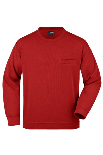 JN924 Men's Round Pocket Sweater rood
