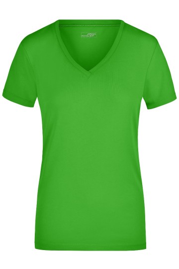JN Ladies Stretch T-Shirt met V-hals JN928 limoengroen