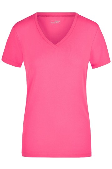 JN Ladies Stretch T-Shirt met V-hals JN928 rose