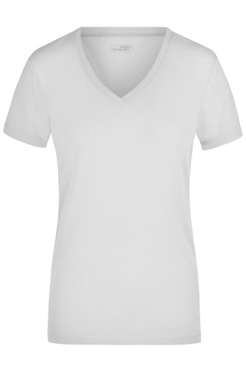 JN Ladies Stretch T-Shirt met V-hals JN928 wit
