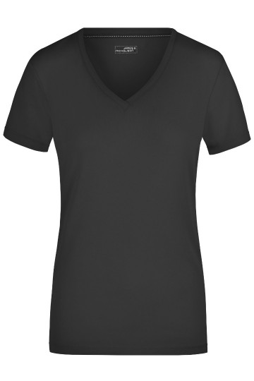 JN Ladies Stretch T-Shirt met V-hals JN928 zwart
