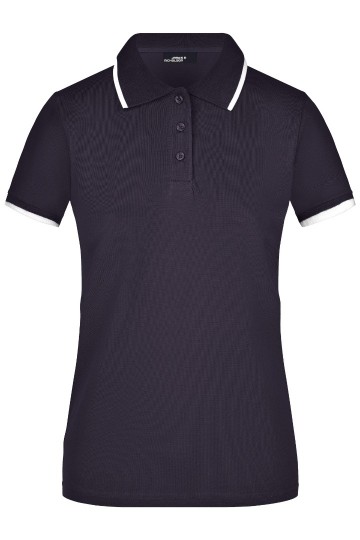 JN Ladies Polo Tipping JN934 aubergine / wit
