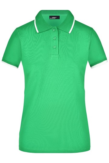 JN Ladies Polo Tipping JN934 kikkergroen / wit