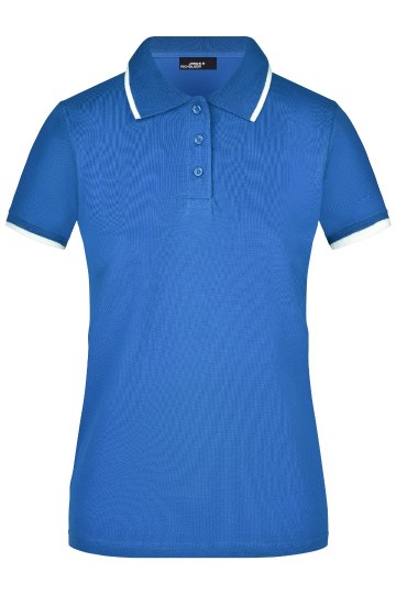 JN Ladies Polo Tipping JN934 koningsblauw / wit