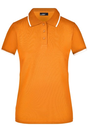 JN Ladies Polo Tipping JN934 oranje / wit