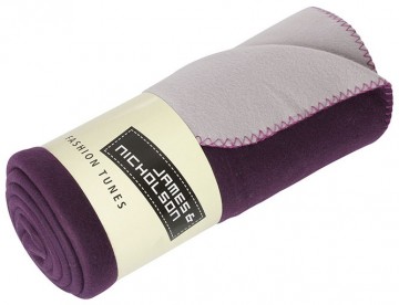 JN Bonded fleece deken JN952 aubergne zilver