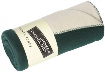 JN Bonded fleece deken JN952 donkergroen creme