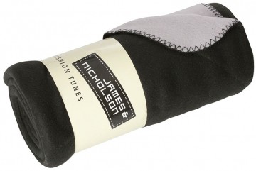 JN Bonded fleece deken JN952 zwart zilver
