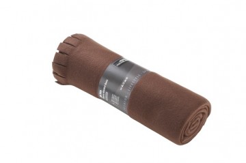 N Basic fleece deken met franjes JN956 bruin