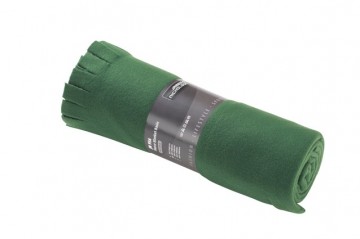 N Basic fleece deken met franjes JN956 donkergroen