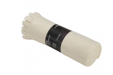 N Basic fleece deken met franjes JN956 gebrokenwit