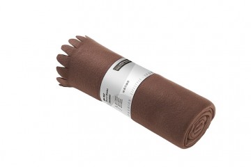 JN fleece deken met franjes JN957 bruin