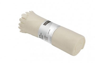 JN fleece deken met franjes JN957 gebrokenwit