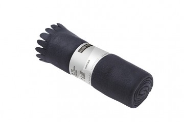 JN fleece deken met franjes JN957 marineblauw