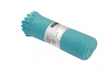 JN fleece deken met franjes JN957 pacificblauw