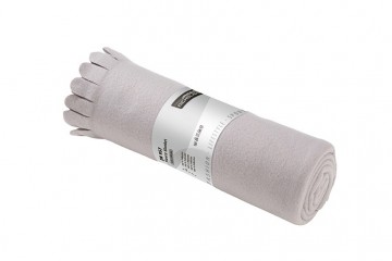 JN fleece deken met franjes JN957 zilver