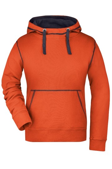 JN Ladies Lifestyle Hoody JN960 donkeroranje marineblauw