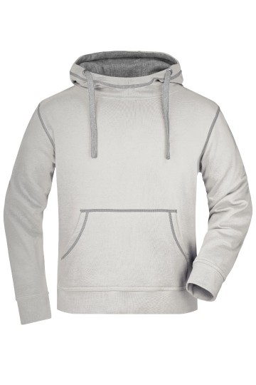 JN Men's Lifestyle Hoody JN961 gebrokenwit heathergrijs
