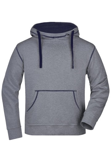 JN Men's Lifestyle Hoody JN961 grijsmelange marineblauw
