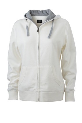 JN Ladies Lifestyle Zip Hoody JN962 gebrokenwit heathergrijs