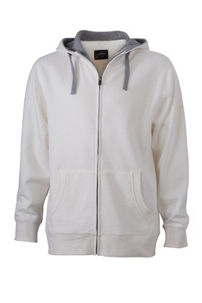 JN Men's Lifestyle Zip Hoody JN963 gebrokenwit heathergrijs