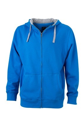 JN Men's Lifestyle Zip Hoody JN963 kobaltblauw heathergrijs