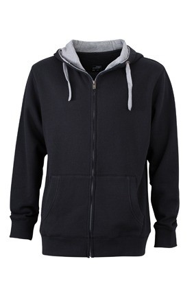 JN Men's Lifestyle Zip Hoody JN963 zwart heathergrijs