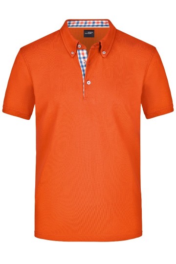 JN Men's Plain polo JN964 donkeroranje blauw oranje wit
