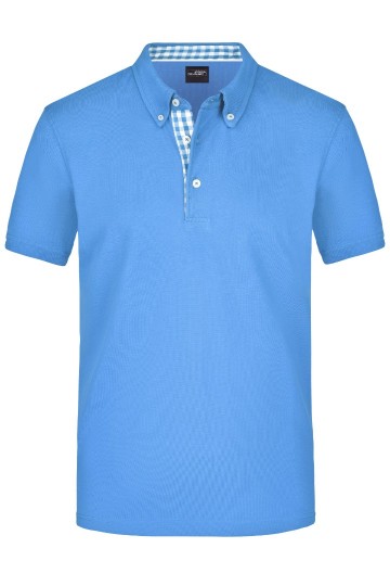 JN Men's Plain polo JN964 gletserblauw gletserblauw wit