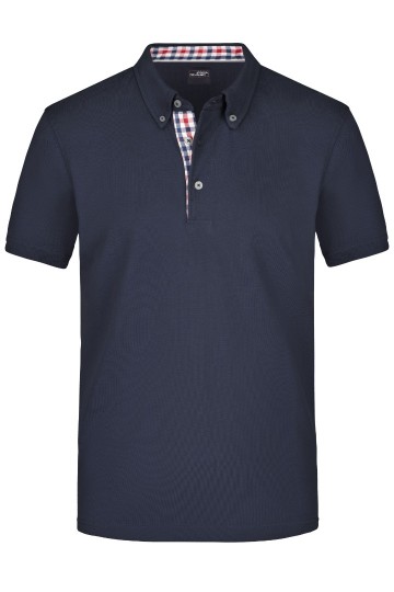 JN Men's Plain polo JN964 marineblauw marineblauw rood wit