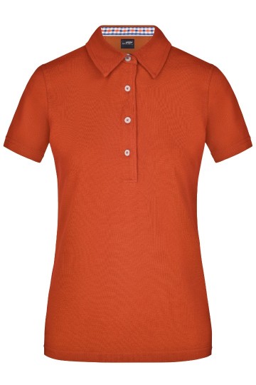 JN Ladies Plain polo JN969 donkeroranje oranjeblauw wit