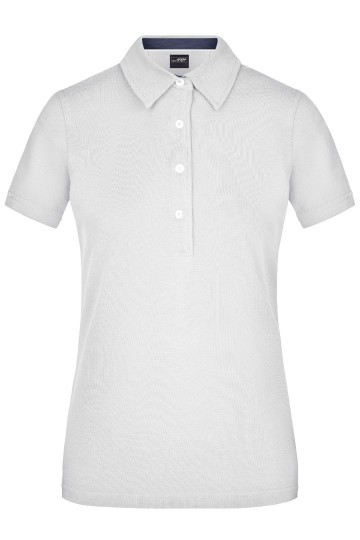 JN Ladies Plain polo JN969 wit donkerdenim