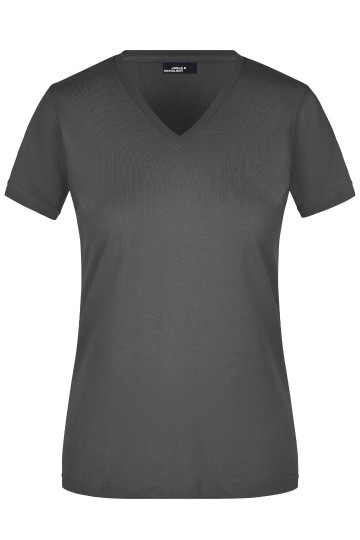 JN Ladies Slim Fit T-shirt met V-hals JN972 grafiet