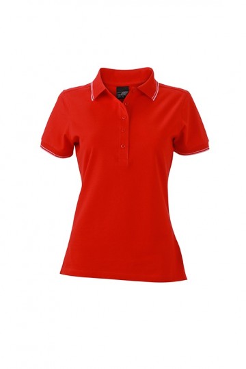 JN Ladies Polo JN985 tomatenrood wit