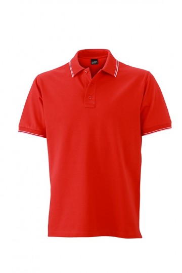 JN Men's Polo JN986 tomatenrood wit