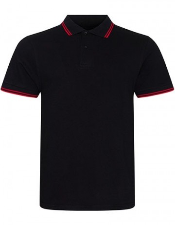 JP003 AWDis Stretch Tipped polo black / red