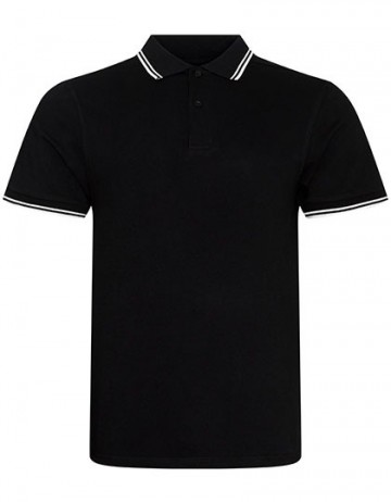 JP003 AWDis Stretch Tipped polo black / white
