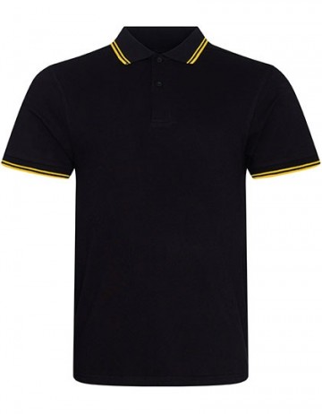 JP003 AWDis Stretch Tipped polo black / yellow