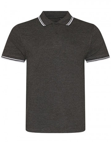 JP003 AWDis Stretch Tipped polo charcoal / white