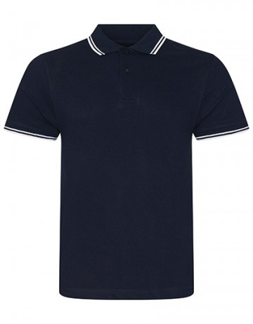 JP003 AWDis Stretch Tipped polo navy / white